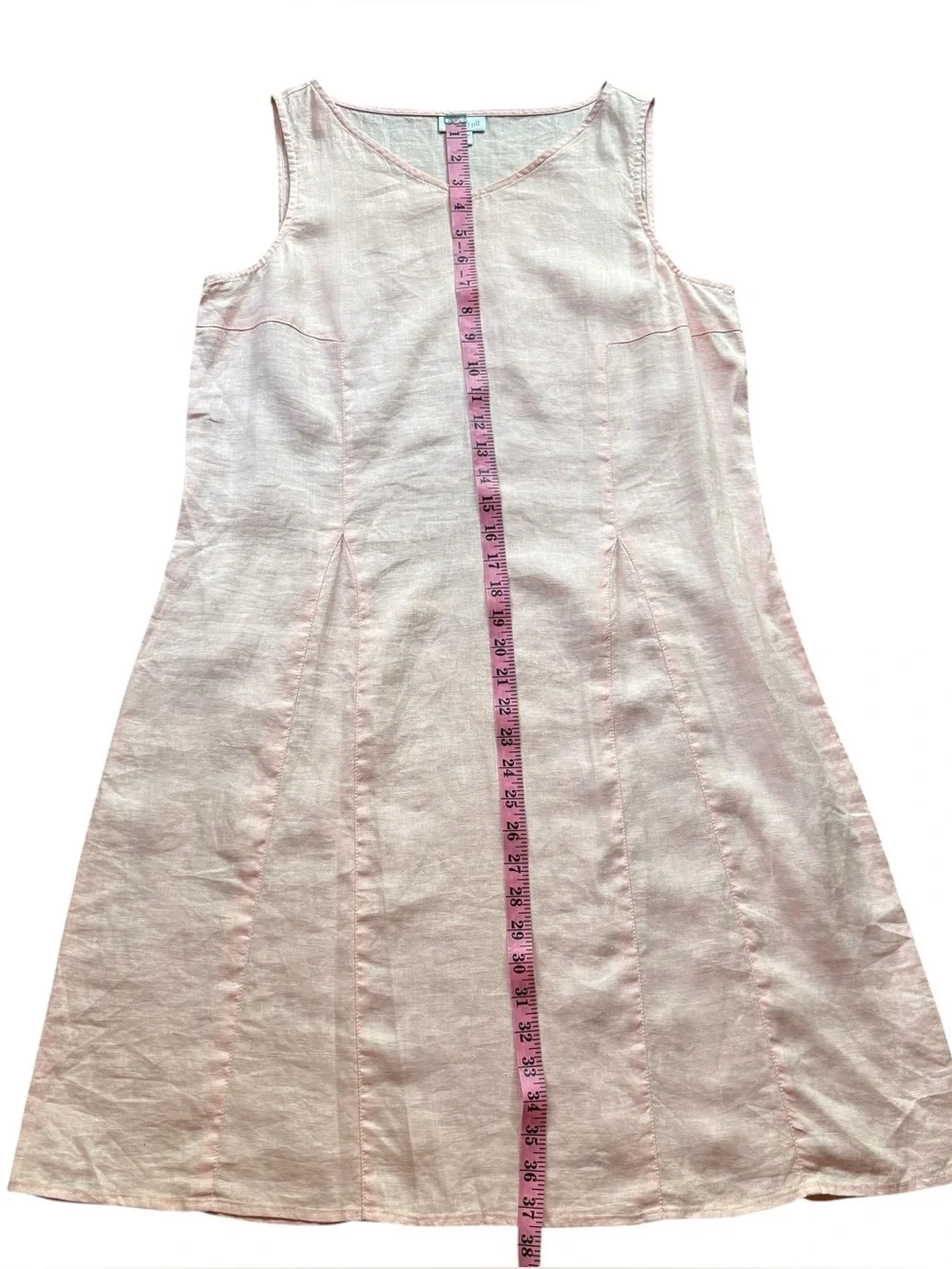 J. Jill Love Linen Light Pink Sleeveless Shift Dress Summer Vacation Size Small - Picture 6 of 11